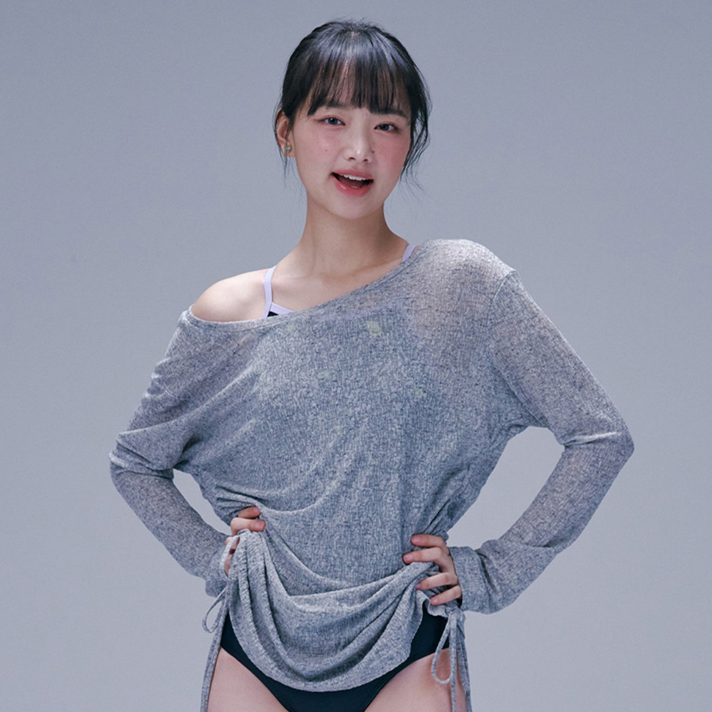 썸머 니트 커버업 그레이